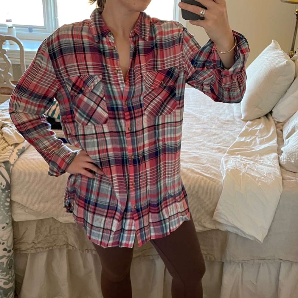 Plaid Button Down Tunic